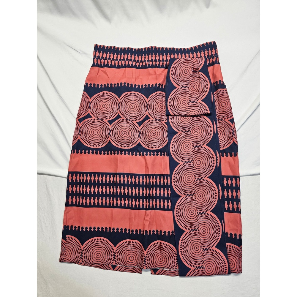 Stylewe Womens 2XL High Waisted Tribal Geometric Print Pencil Skirt Coral Navy